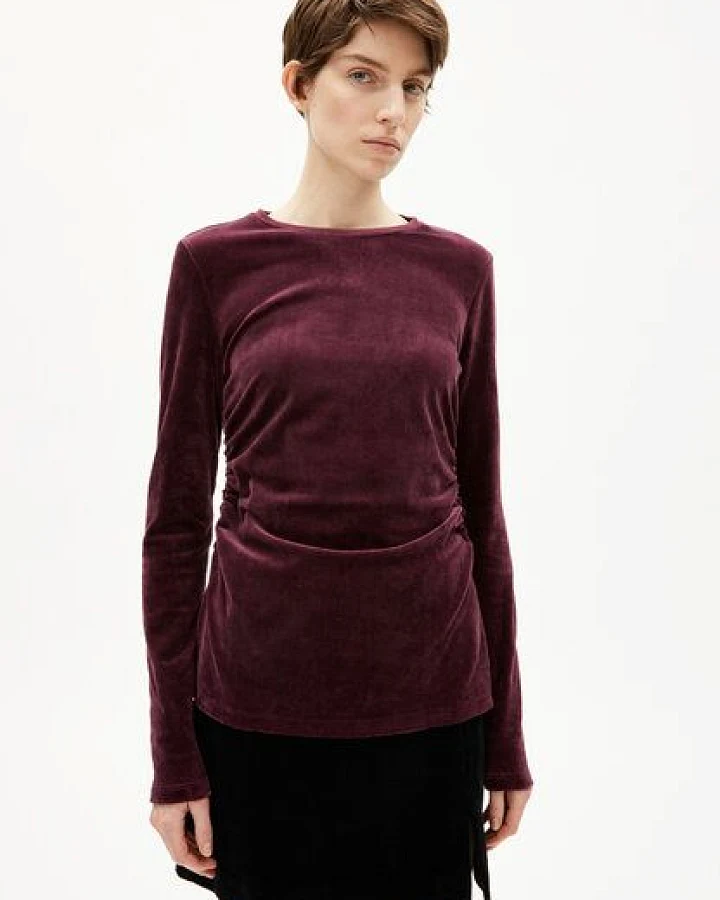 ARMEDANGELS ADAAJA LORA VELVET Damen Longsleeve aus Bio-Baumwoll Mix