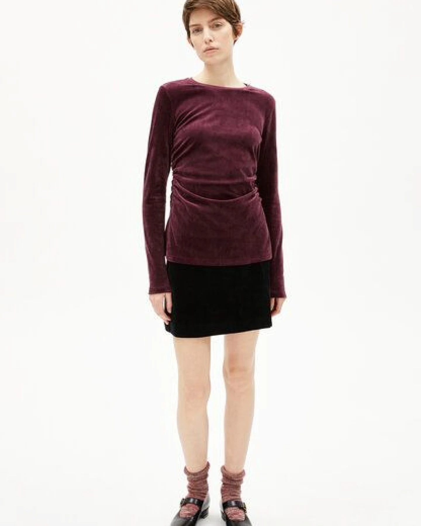 ARMEDANGELS ADAAJA LORA VELVET Damen Longsleeve aus Bio-Baumwoll Mix – Ansicht 4