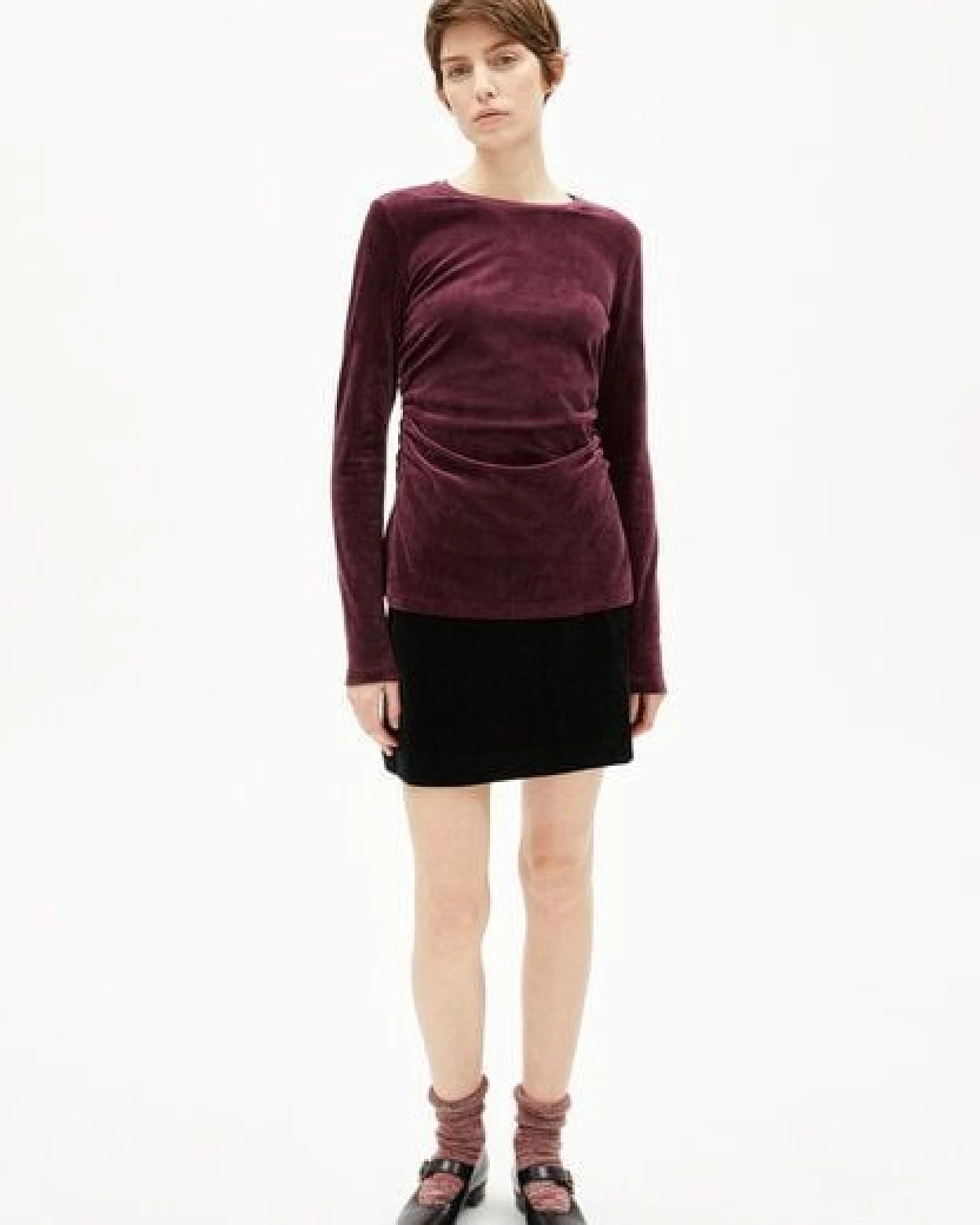 ARMEDANGELS ADAAJA LORA VELVET Damen Longsleeve aus Bio-Baumwoll Mix – Ansicht 4