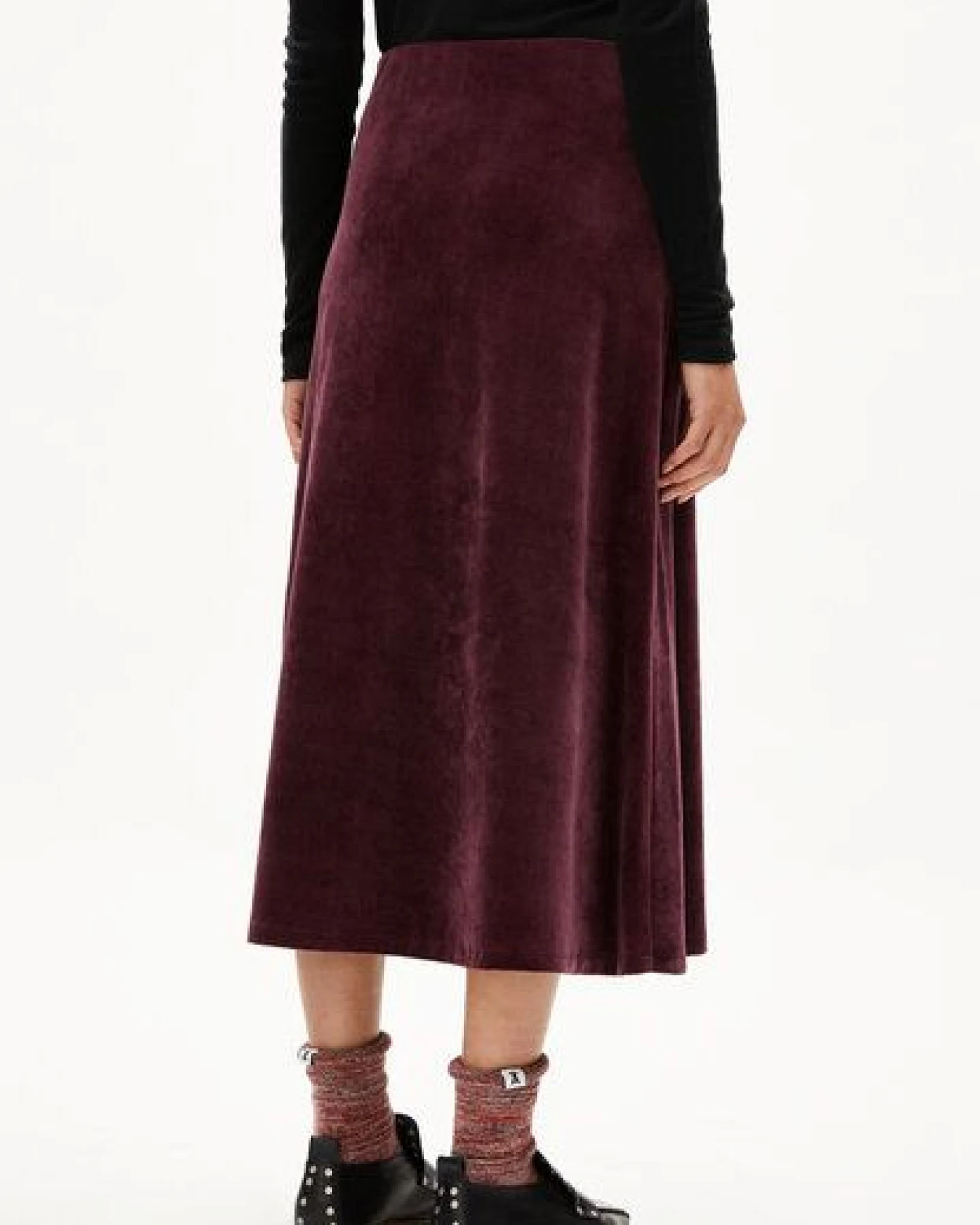 ARMEDANGELS VOLAGAA VELVET Damen Jerseyrock aus Bio-Baumwoll Mix – Ansicht 2