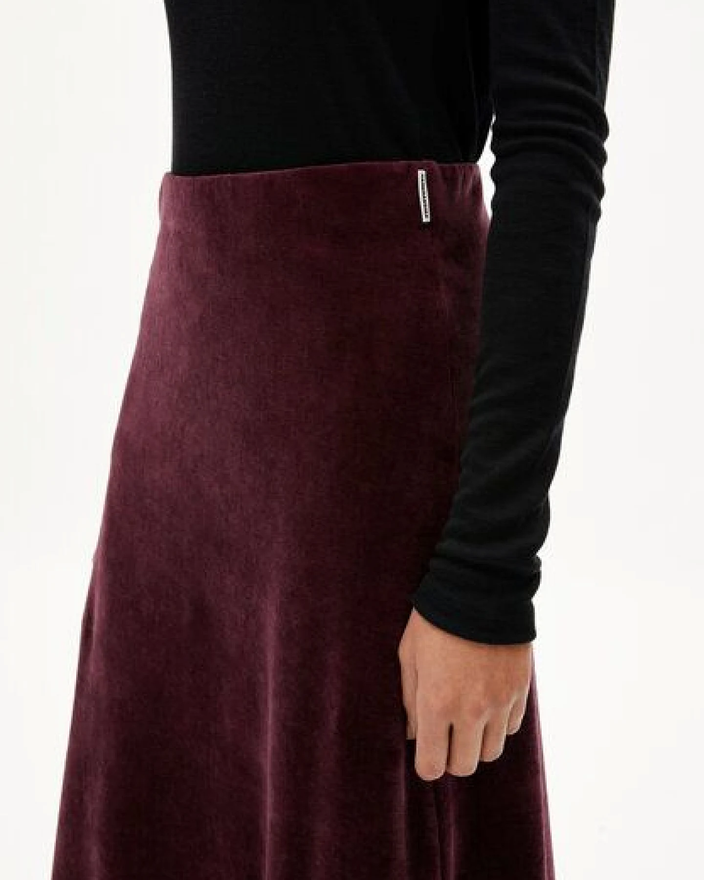 ARMEDANGELS VOLAGAA VELVET Damen Jerseyrock aus Bio-Baumwoll Mix – Ansicht 3