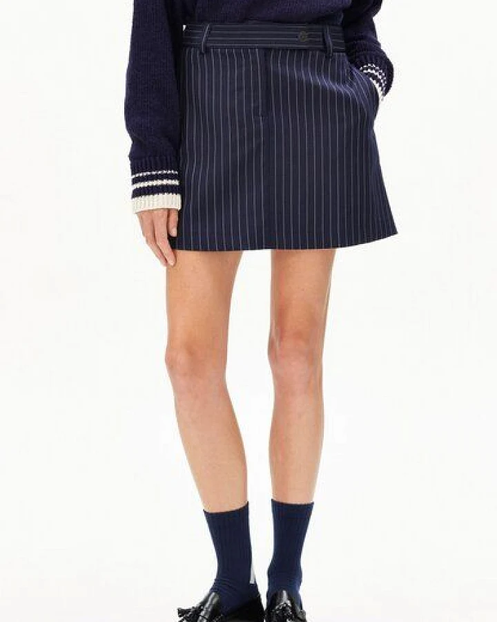 Produktseite: ARMEDANGELS PINSTRIPE Damen Webrock aus TENCEL Lyocell Mix