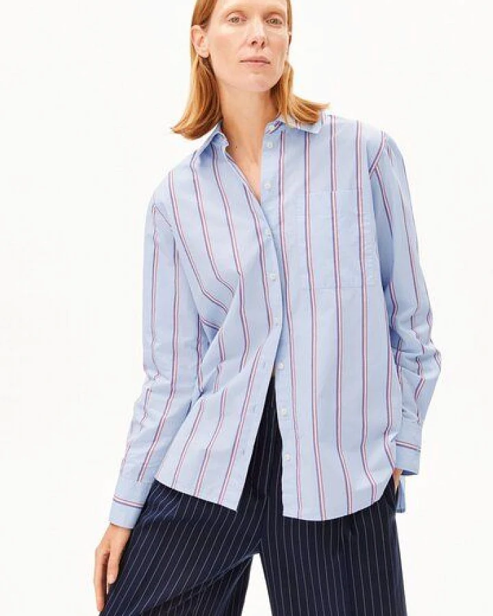 ARMEDANGELS STRIPE LOOSE Damen Bluse aus Bio-Baumwolle