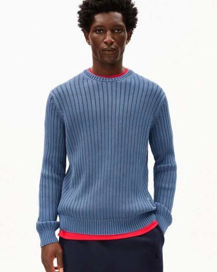 ARMEDANGELS PIGMENT DYE RIB Herren Pullover aus Bio-Baumwolle