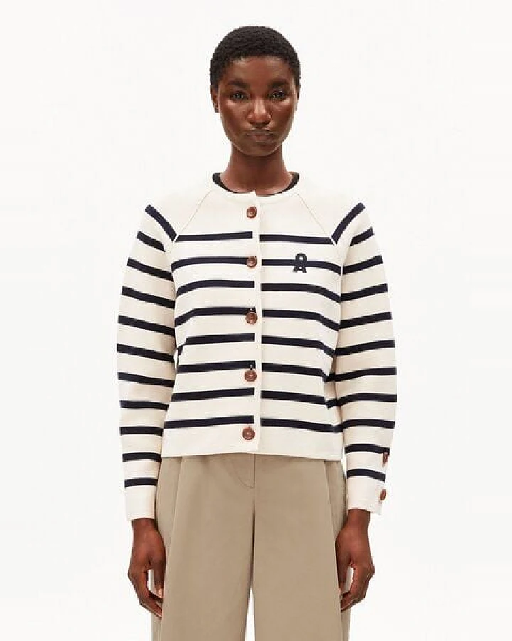 ARMEDANGELS PLACED STRIPE Damen Cardigan aus Bio-Baumwolle