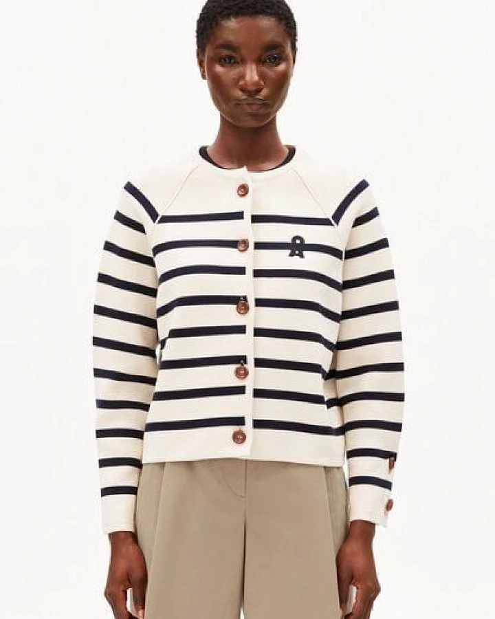 ARMEDANGELS PLACED STRIPE Damen Cardigan aus Bio-Baumwolle