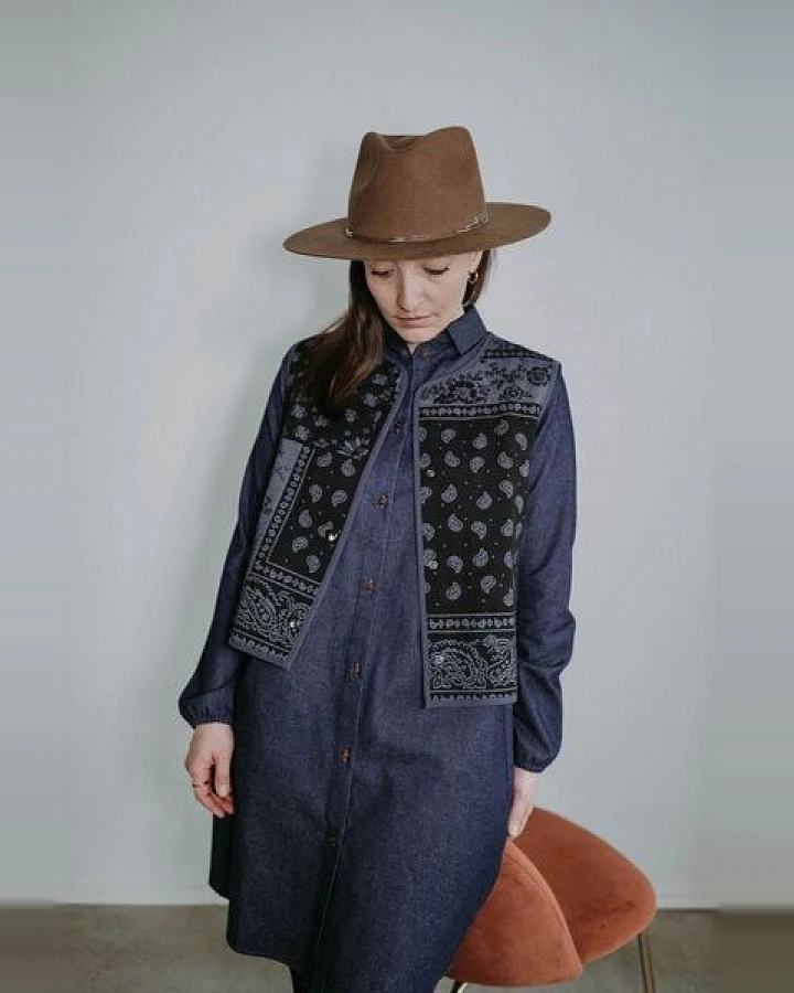 FARM UM'S HERZ Weste Foulard-Jacquard