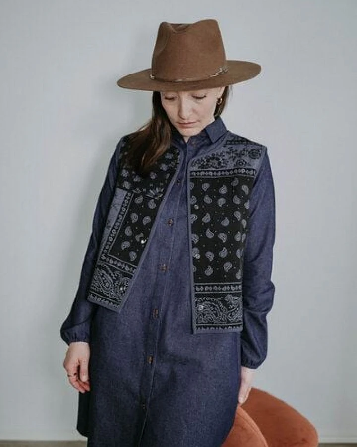 FARM UM'S HERZ Weste Foulard-Jacquard