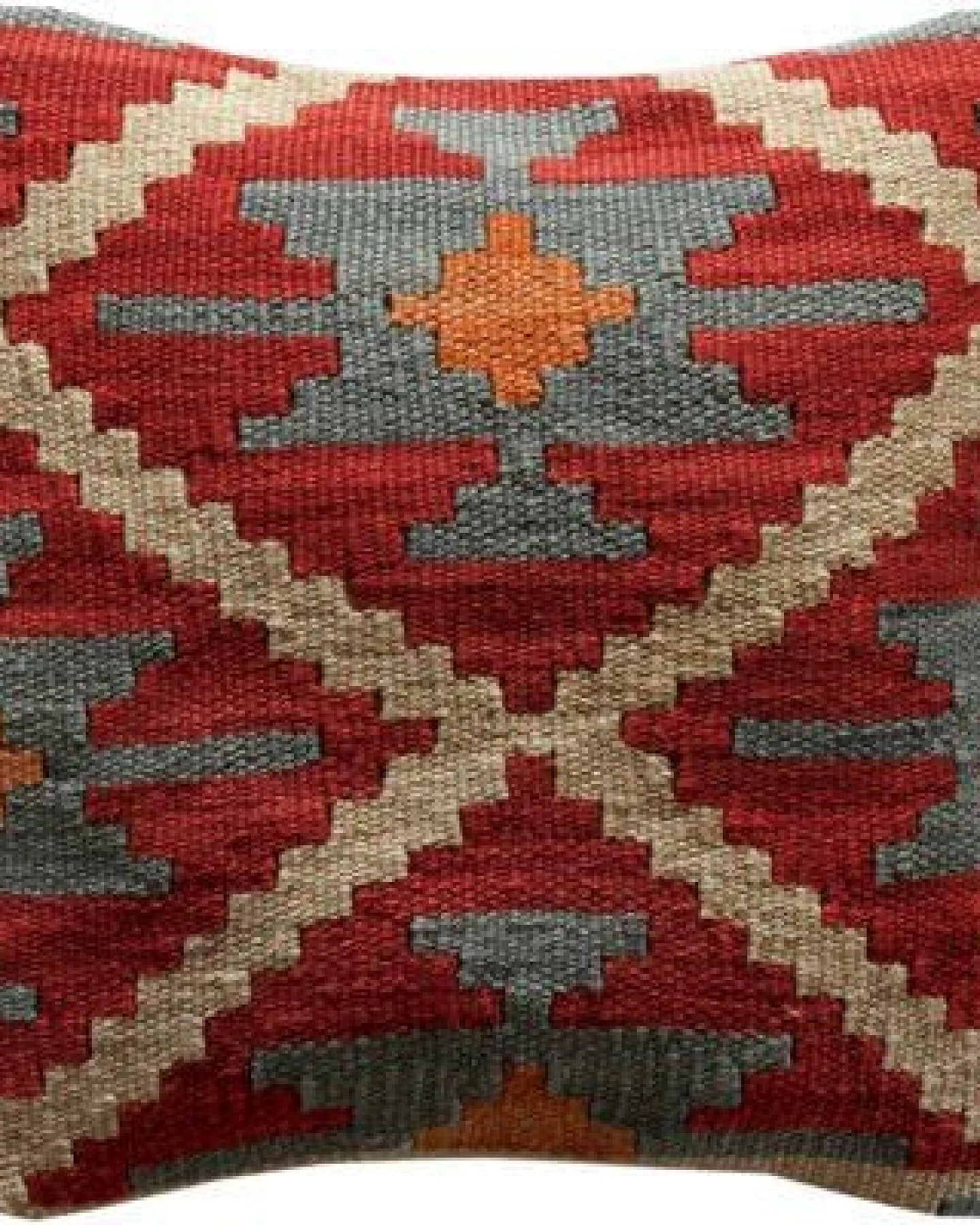Kelim Kissen Mehrfarbig „Rugtales“ aus Schurwolle, 40x40 cm – Ansicht 3