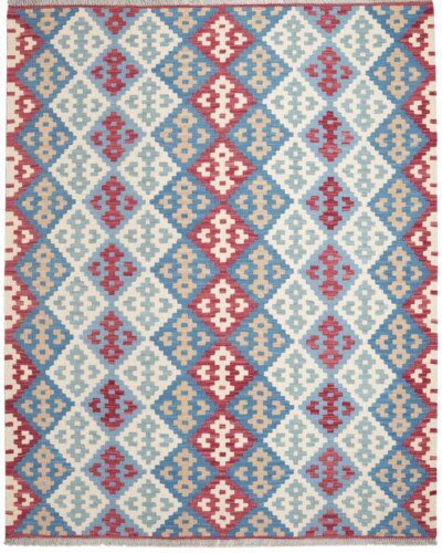 Kelim Gashgai Blau „Rugtales“ aus Schurwolle, 160x200 cm – Ansicht 3