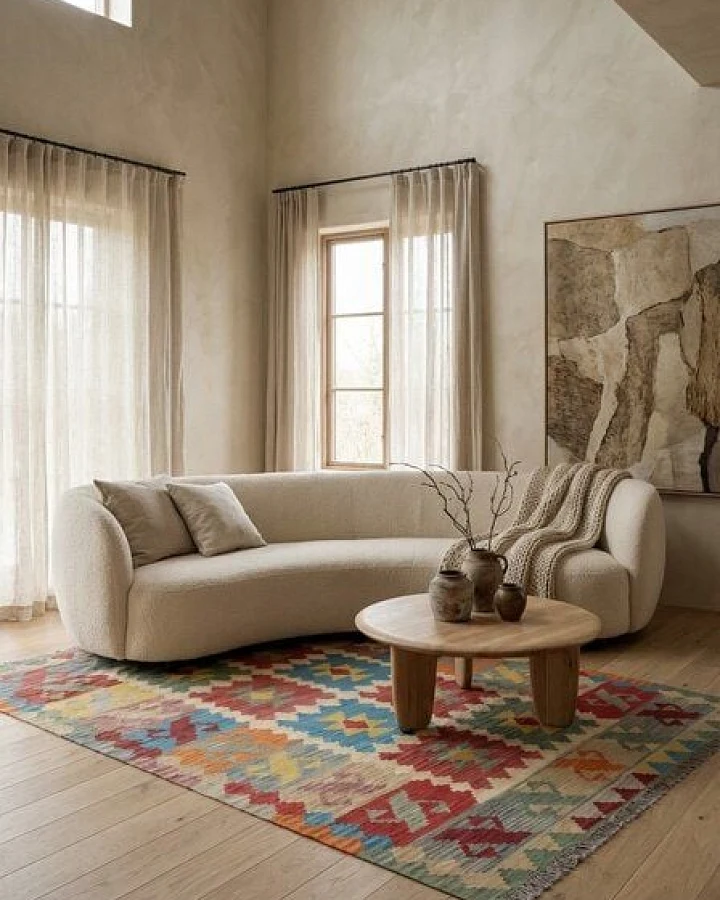 Kelim Gashgai Beige „Rugtales“ aus Schurwolle, 173x238 cm