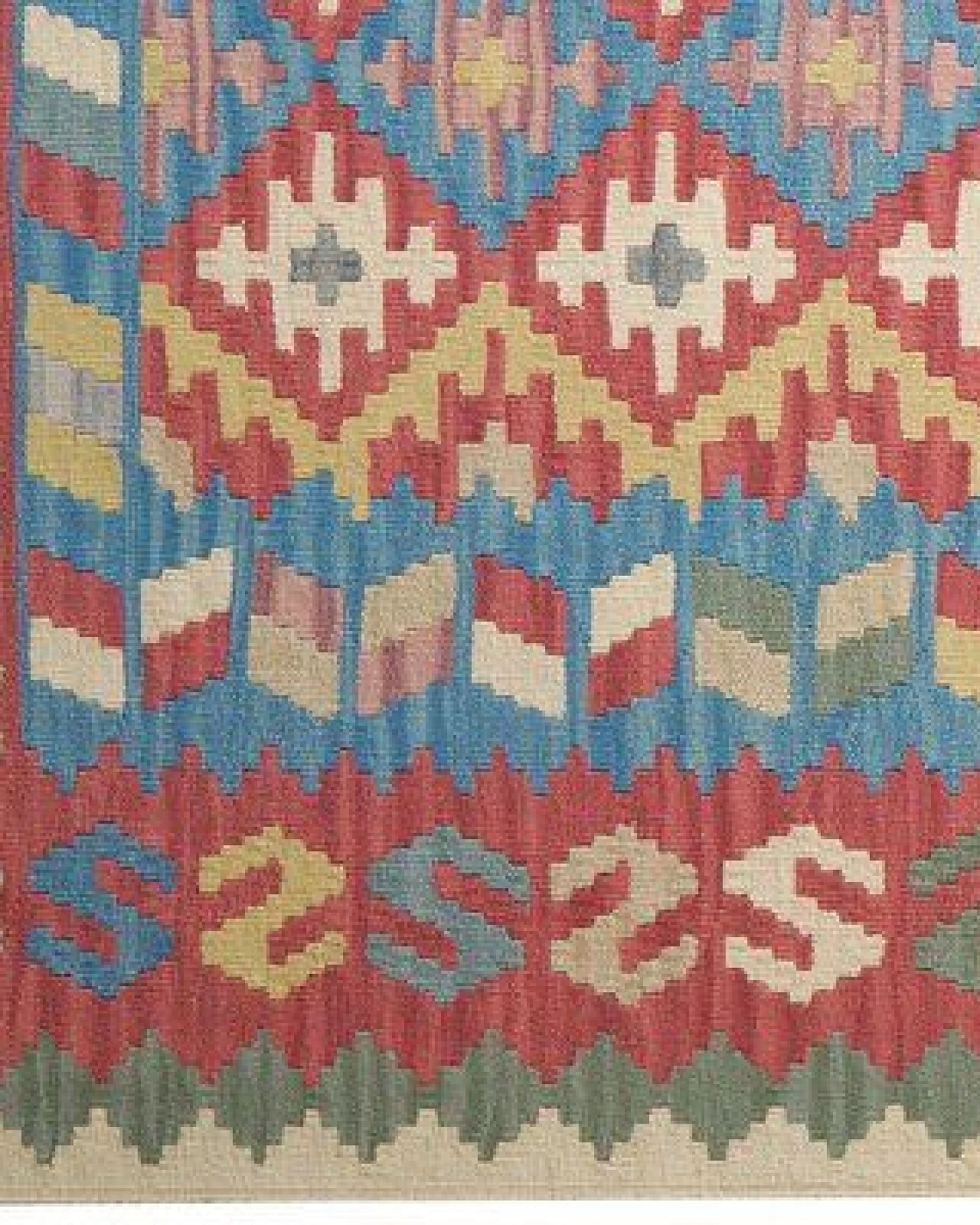 Kelim Gashgai Blau „Rugtales“ aus Schurwolle, 167x234 cm – Ansicht 4