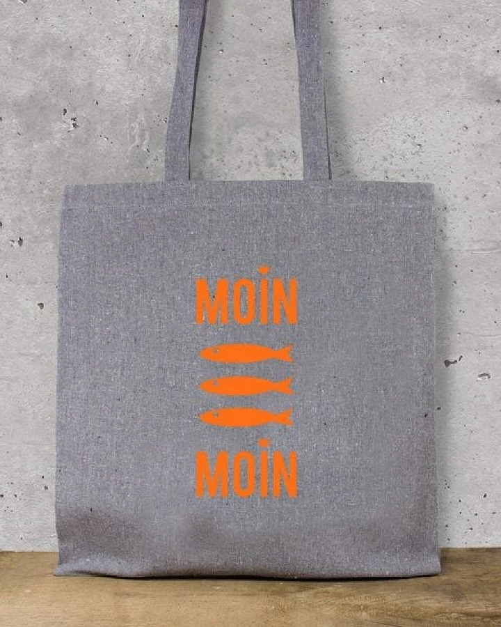 Bow & Hummingbird Baumwollbeutel "Moin Moin Fische" aus recycelter Baumwolle