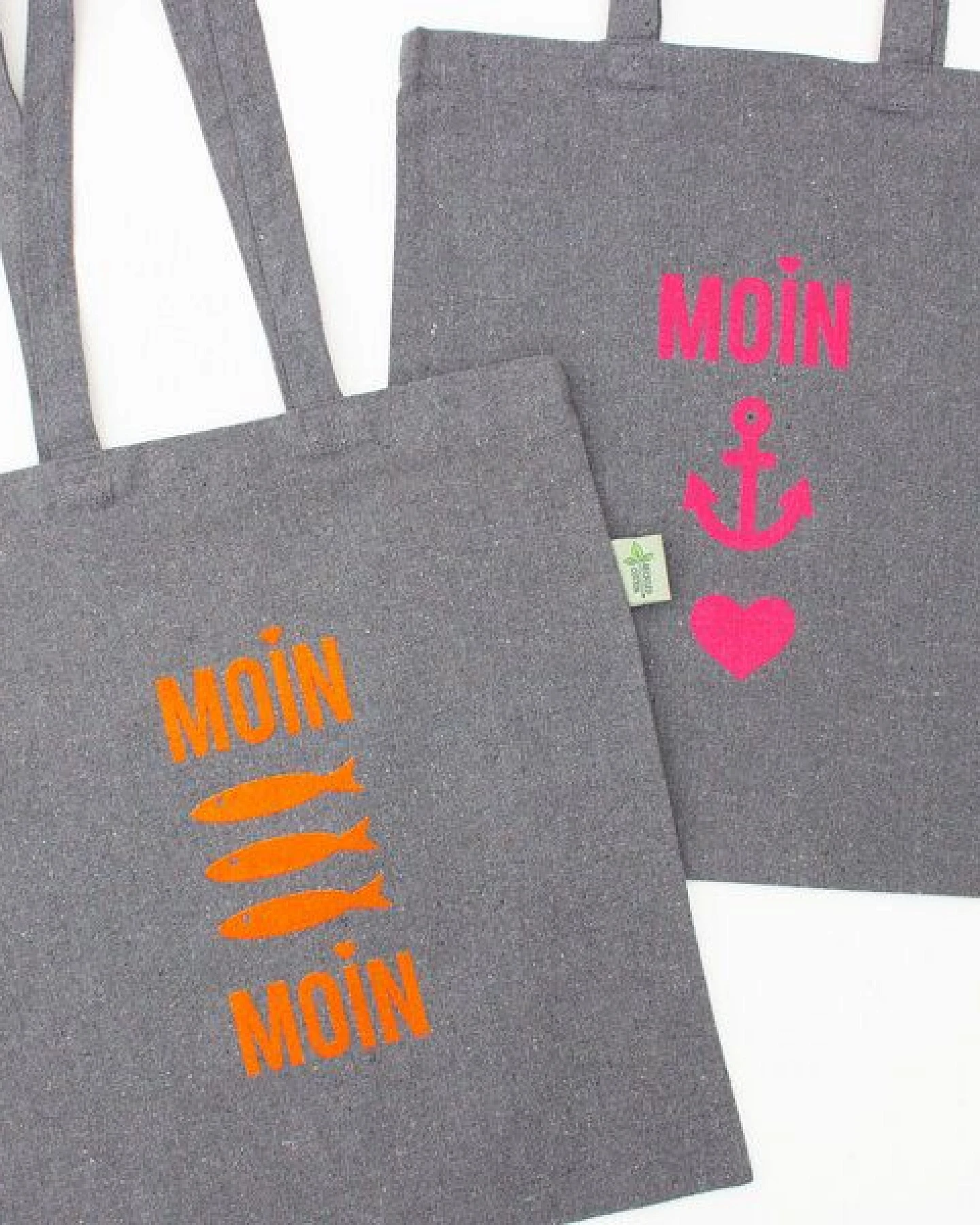 Bow & Hummingbird Baumwollbeutel "Moin Moin Fische" aus recycelter Baumwolle – Ansicht 3