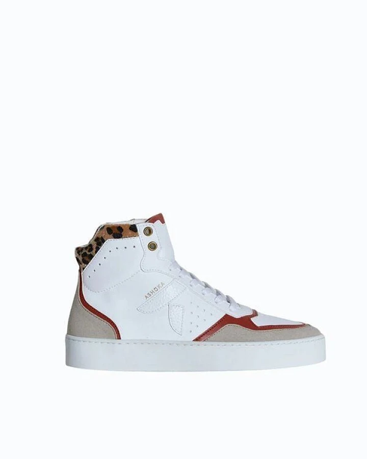 Ashoka Paris Mateo High-Top Sneaker Terrakotta-Leopard, Biobasiert & Recycelt