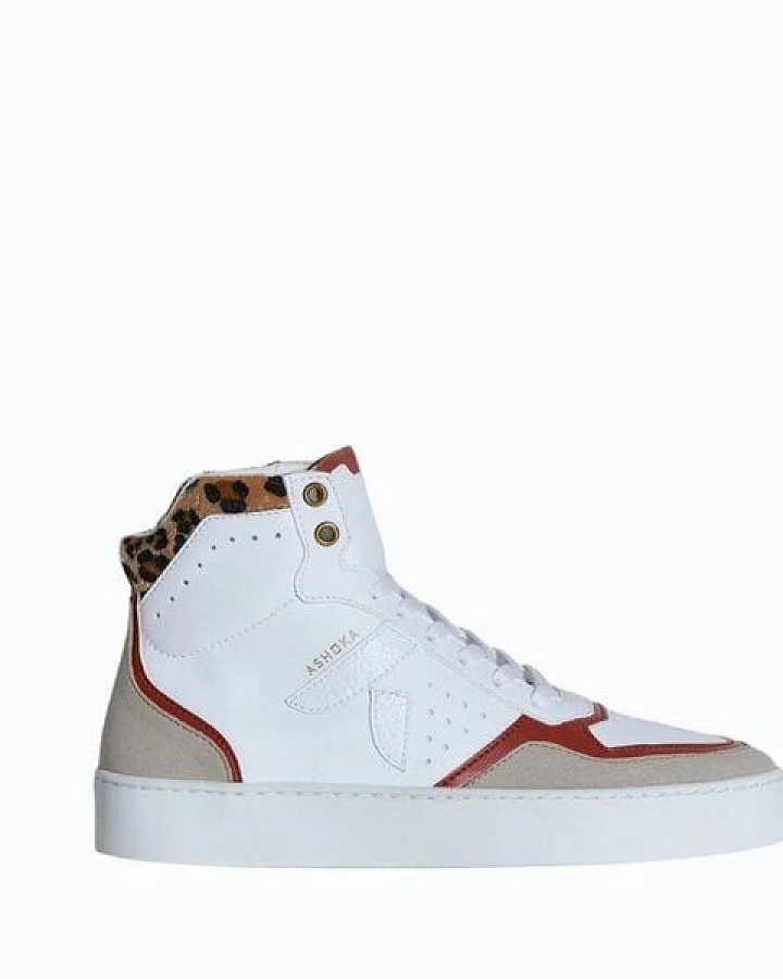 Ashoka Paris Mateo High-Top Sneaker Terrakotta-Leopard, Biobasiert & Recycelt