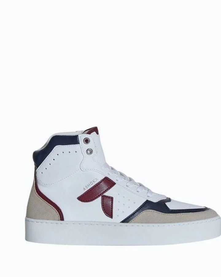 Ashoka Paris Mateo High-Top Sneaker Bordeauxrot-Marineblau, Biobasiert & Recycelt