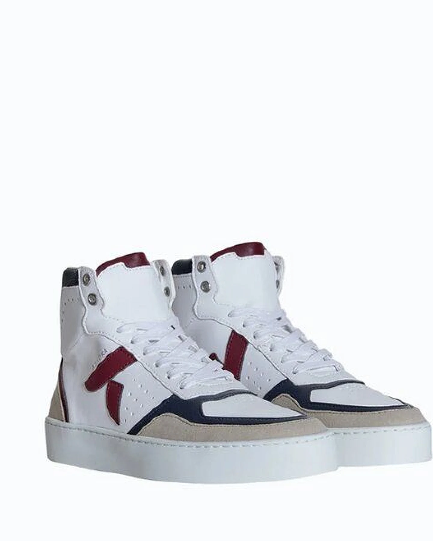 Ashoka Paris Mateo High-Top Sneaker Bordeauxrot-Marineblau, Biobasiert & Recycelt – Ansicht 2