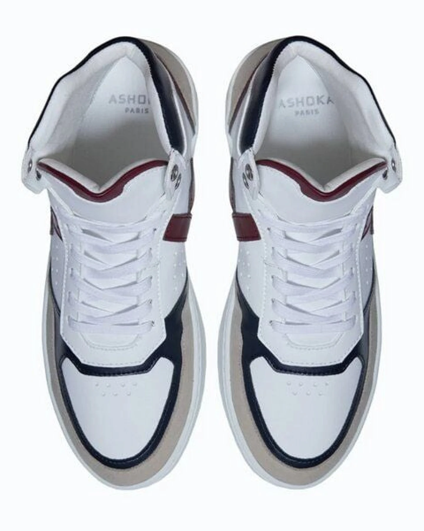 Ashoka Paris Mateo High-Top Sneaker Bordeauxrot-Marineblau, Biobasiert & Recycelt – Ansicht 4