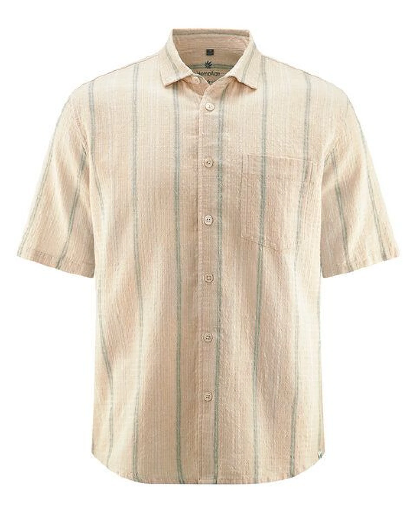 HempAge Kurzarmhemd mit Streifenmuster Casual Fit Hanf/Biobaumwolle – Ansicht 3