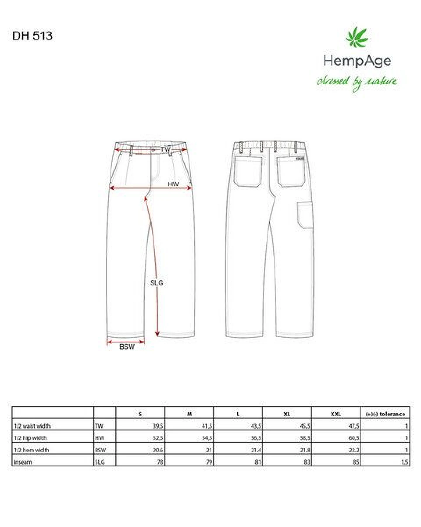 HempAge Robuste Cargo Hose mit elastischem Bund Hanf/Biobaumwolle – Ansicht 2
