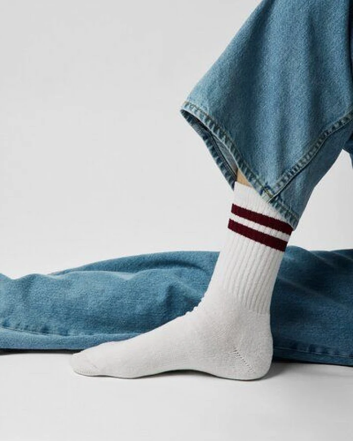 ettics STUDIO sock stripes eggplant