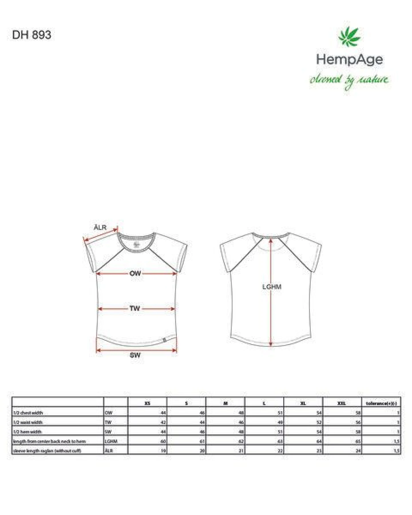 HempAge Damen Raglan T-Shirt Hanf/Biobaumwolle – Ansicht 3