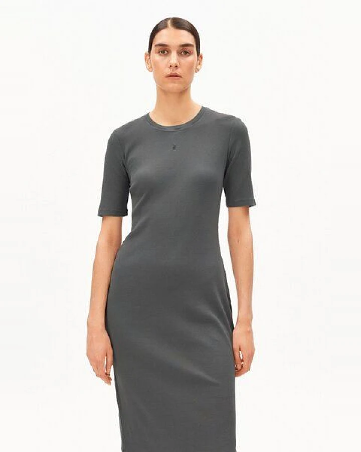 ARMEDANGELS SEHAARAA GMT DYE Damen Ripp-Jerseykleid aus Bio-Baumwoll Mix