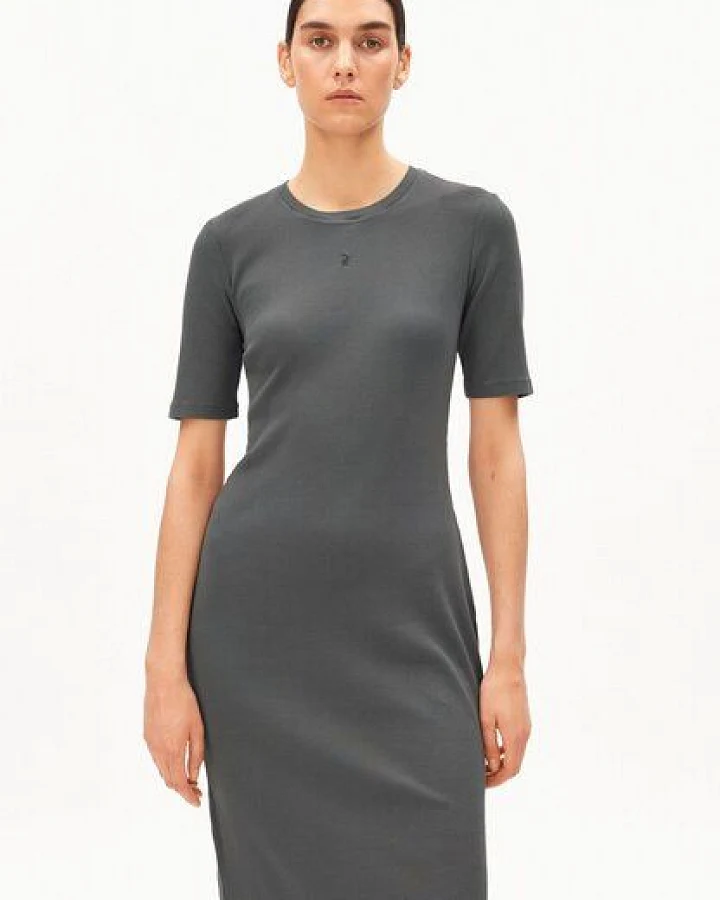 ARMEDANGELS SEHAARAA GMT DYE Damen Ripp-Jerseykleid aus Bio-Baumwoll Mix