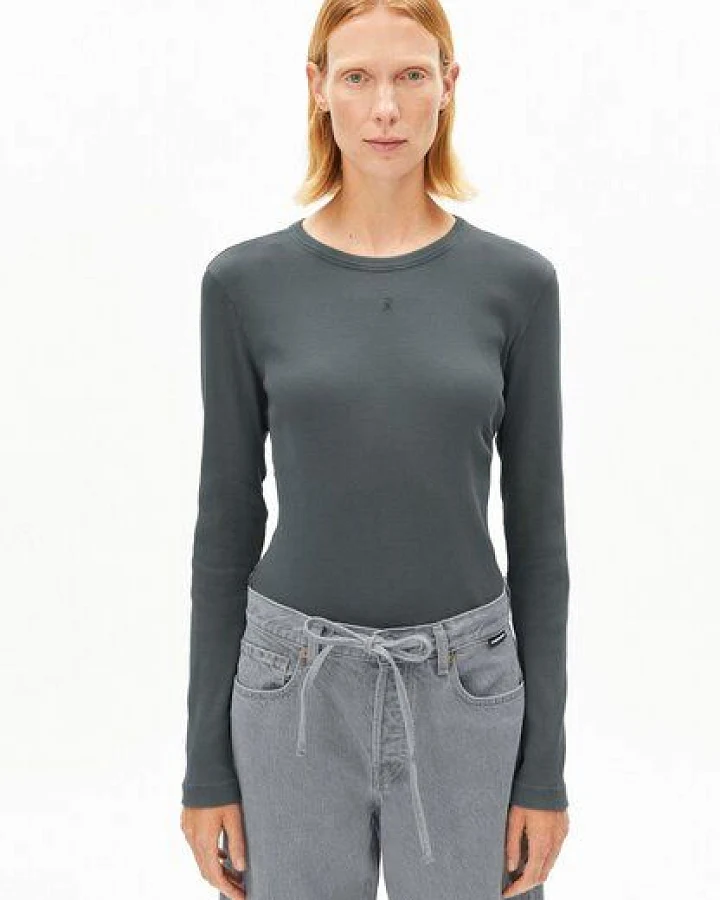 ARMEDANGELS GMT DYE RIB Damen Ripp-Longsleeve aus Bio-Baumwoll Mix