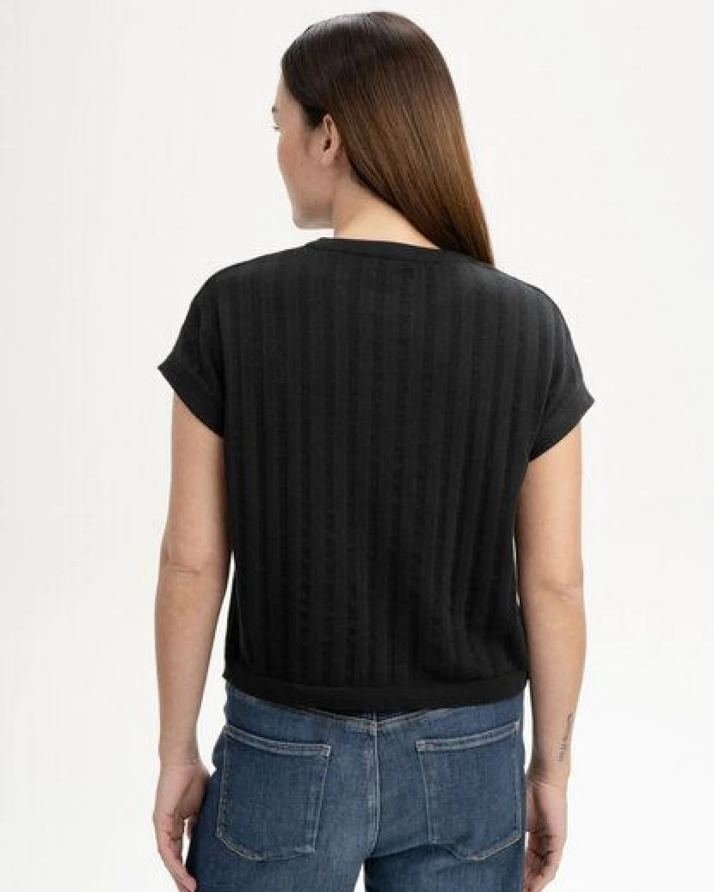Strukturiertes Strick T-Shirt Style BHARI – Ansicht 2