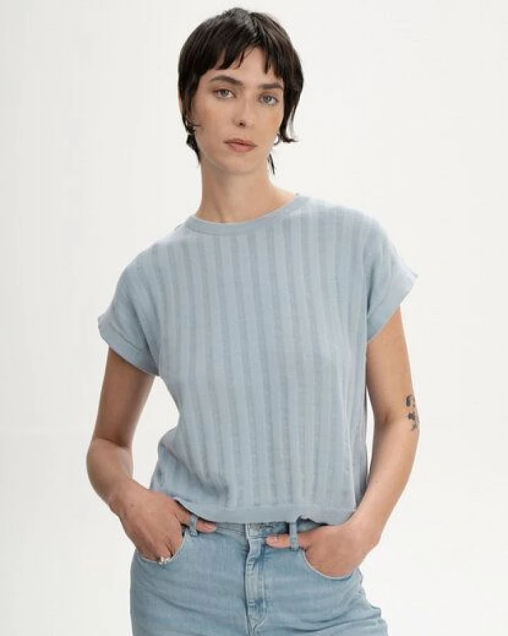 Strukturiertes Strick T-Shirt Style BHARI