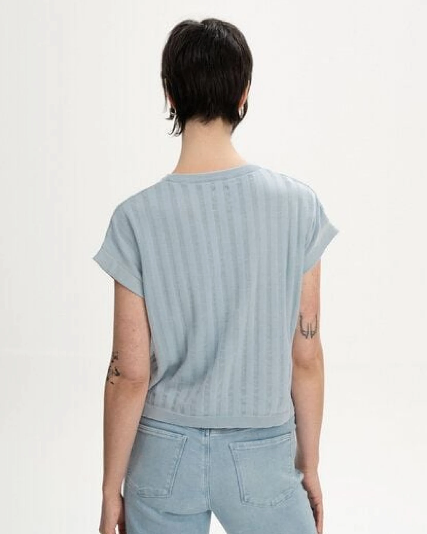 Strukturiertes Strick T-Shirt Style BHARI – Ansicht 2