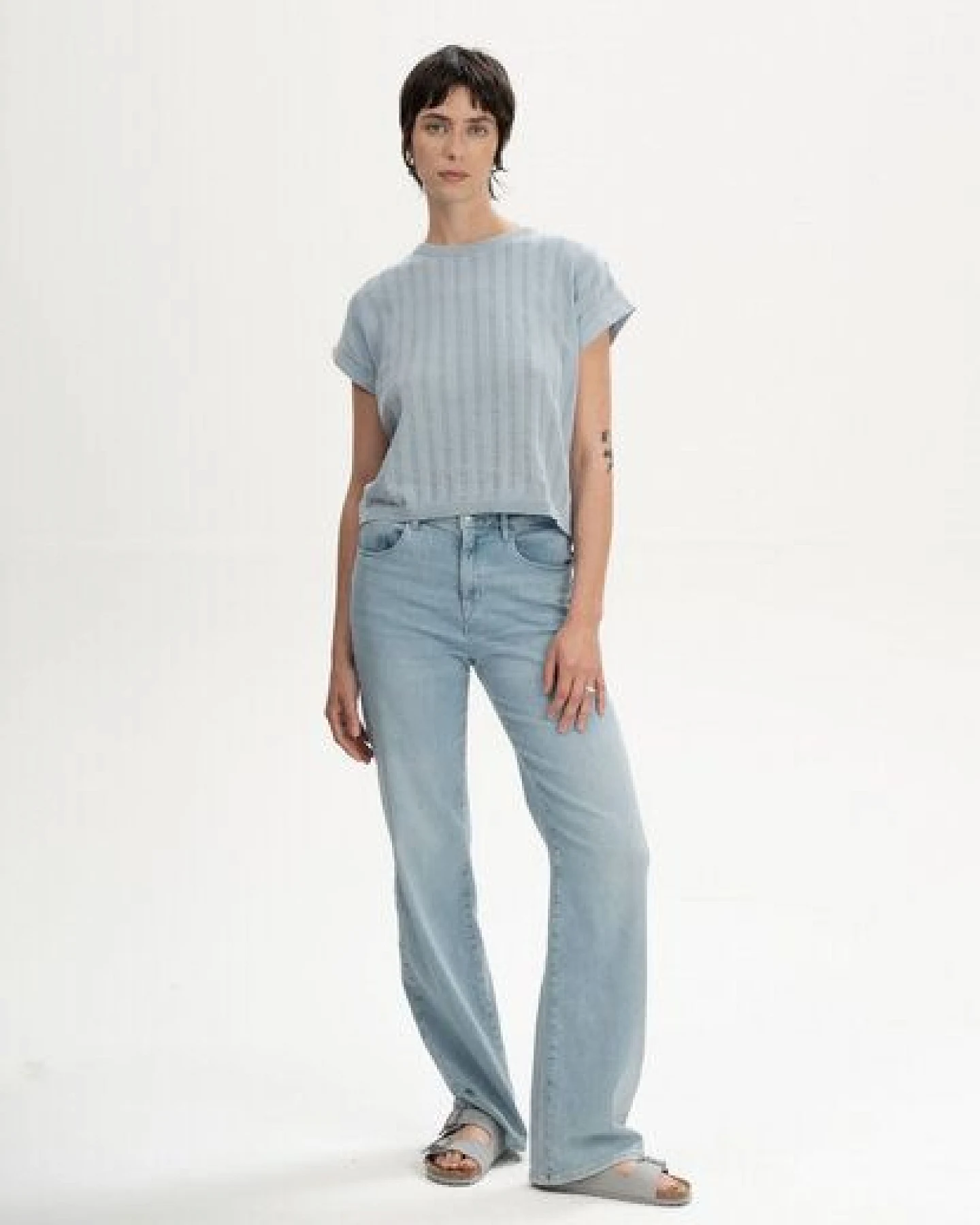 Strukturiertes Strick T-Shirt Style BHARI – Ansicht 3