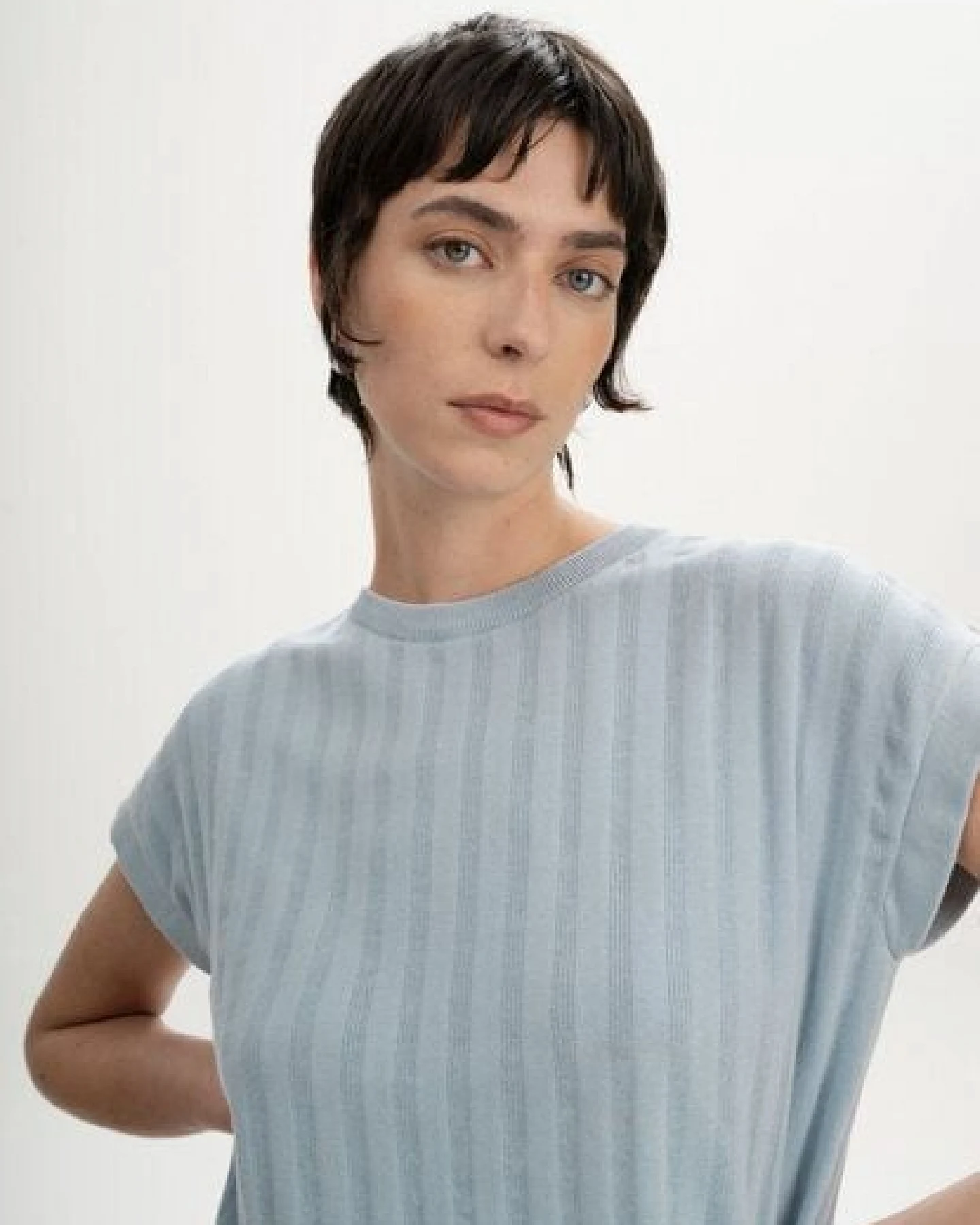 Strukturiertes Strick T-Shirt Style BHARI – Ansicht 4
