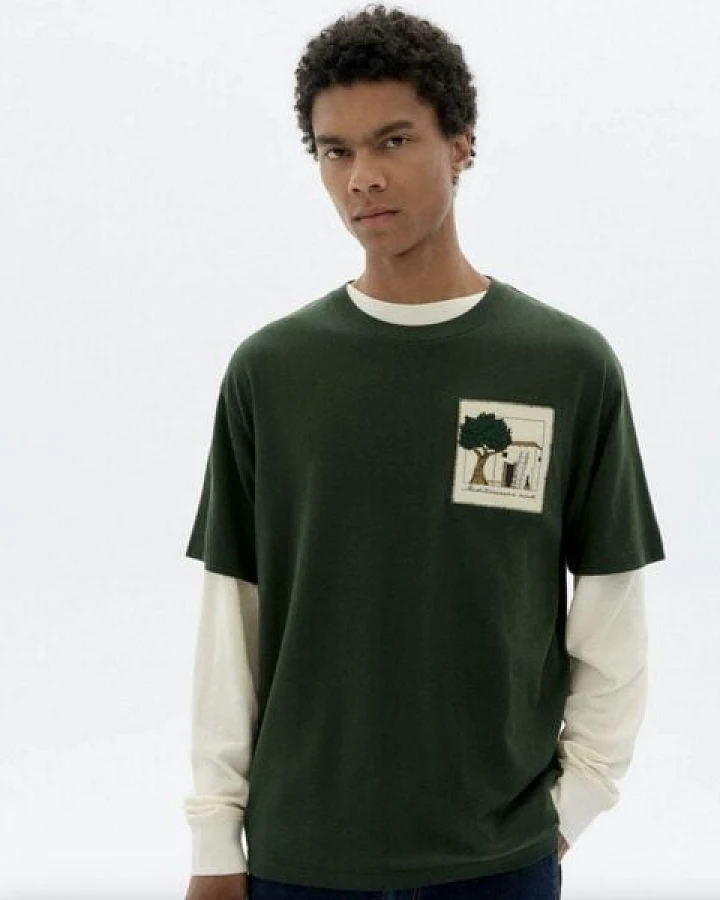 thinking mu House Bottle Green Aaron Tee