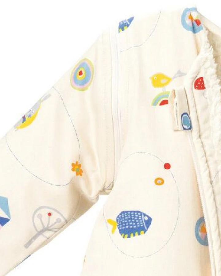 Cotonea Bio Kinderschlafsack mit Teddyplüsch-Futter & abnehmbare Arme