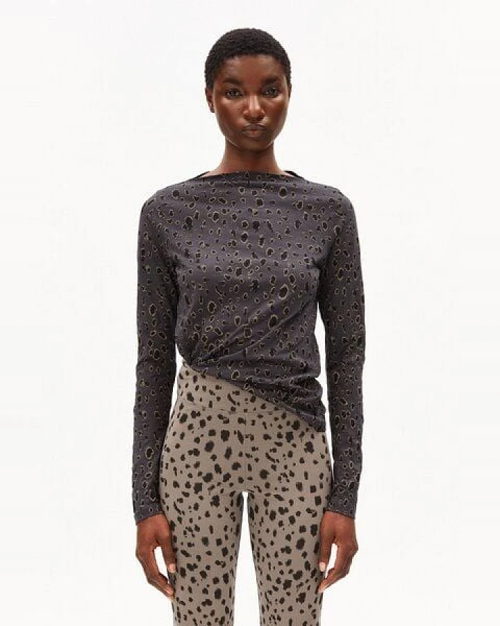 ARMEDANGELS LEO Damen Longsleeve aus Bio-Baumwolle mit Leo-Print