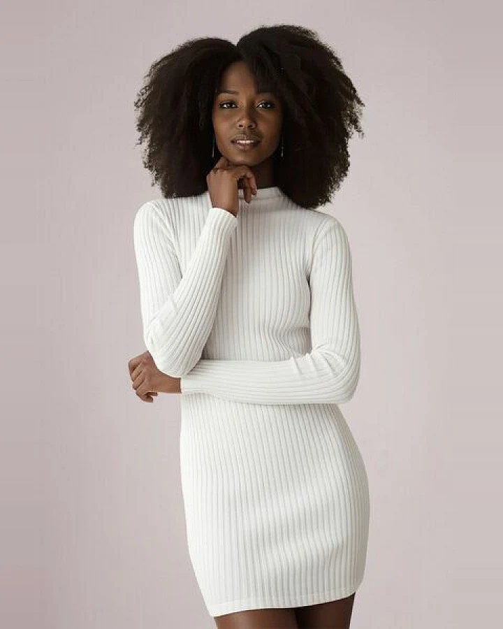 l'amour est bleu Geripptes Kleid aus Bio-Baumwolle