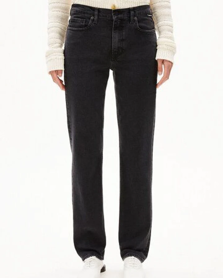 ARMEDANGELS CARENAA Damen Straight Jeans recycelter Baumwoll Mix Comfort Stretch