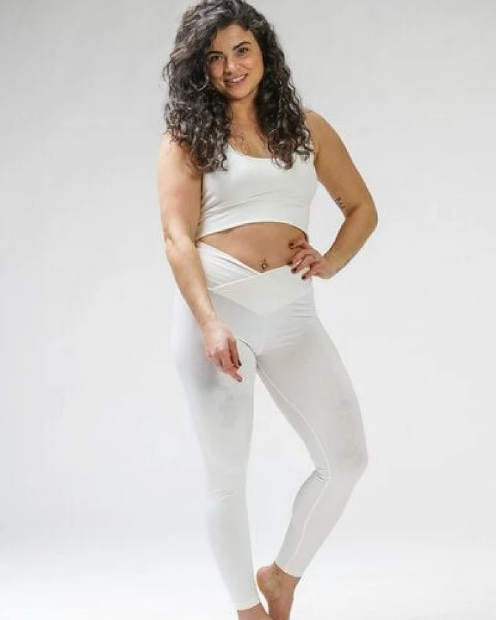 YogiLiebe Yoga Bra "Kundalini" Weiss aus Bio Baumwolle