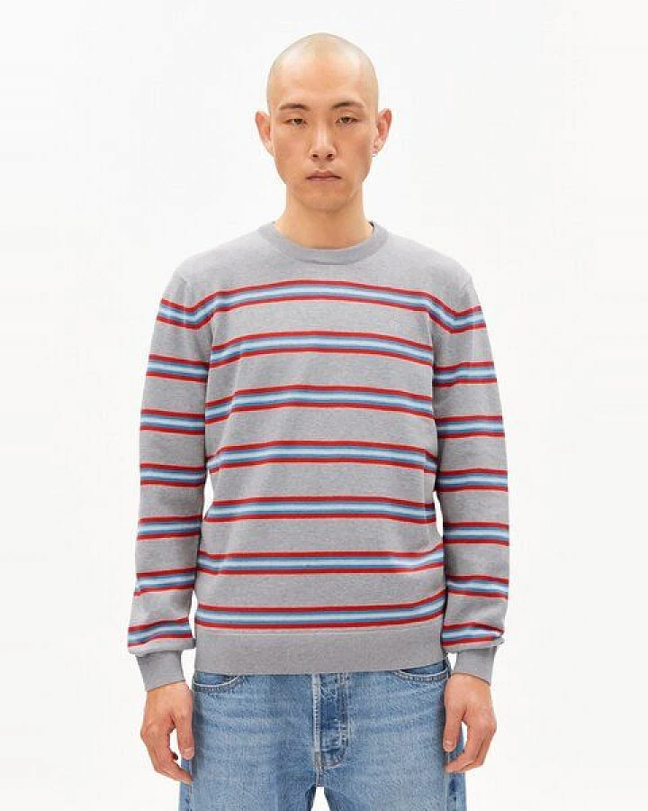 ARMEDANGELS LOUKAA FINE STRIPE Herren Pullover aus Bio-Baumwolle