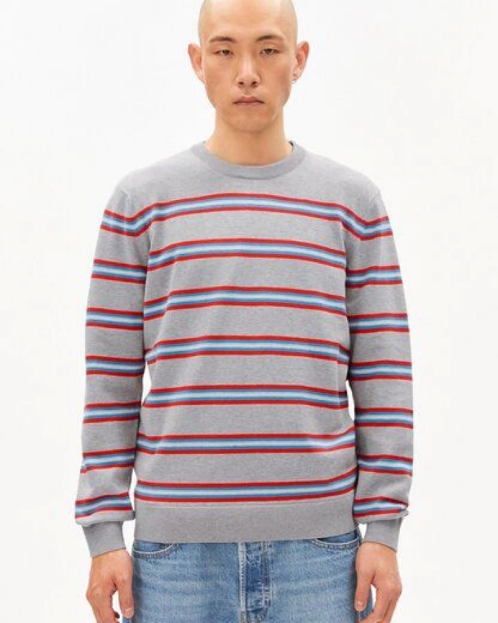 ARMEDANGELS LOUKAA FINE STRIPE Herren Pullover aus Bio-Baumwolle