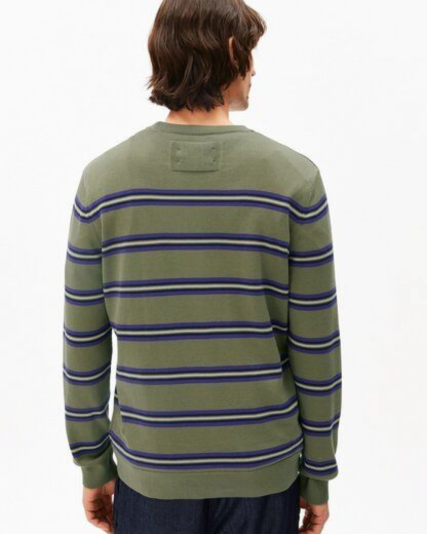 ARMEDANGELS LOUKAA FINE STRIPE Herren Pullover aus Bio-Baumwolle – Ansicht 2