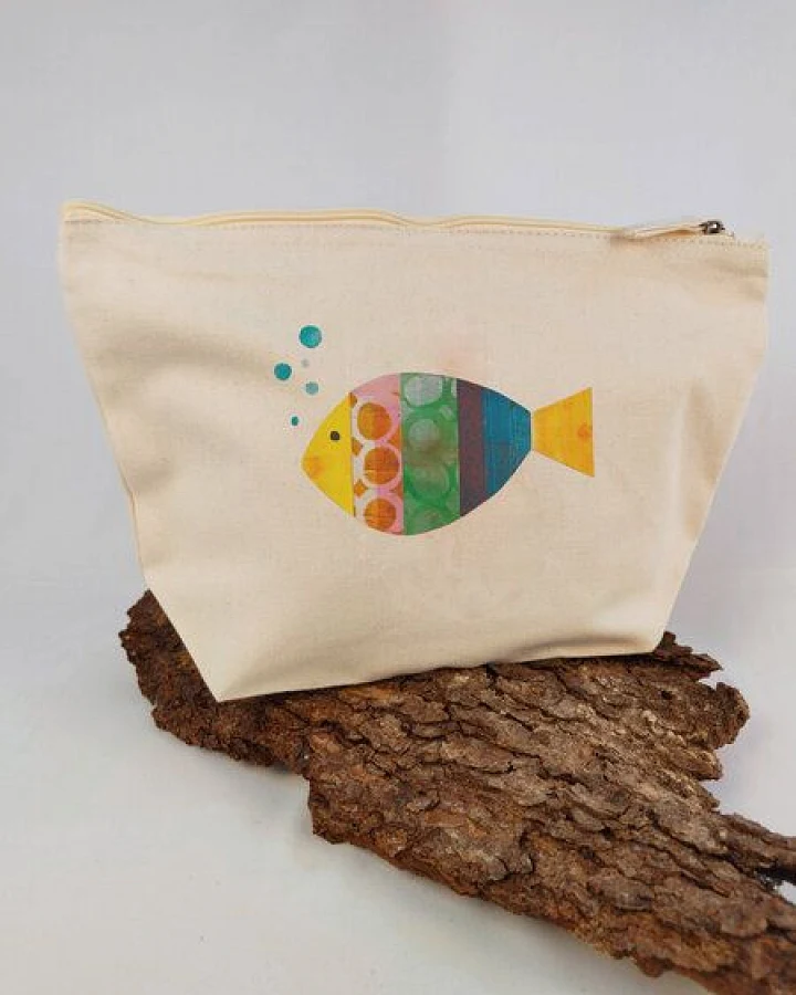 MELAdi Accessoire-Tasche aus Biobaumwolle - Größe L Fisch