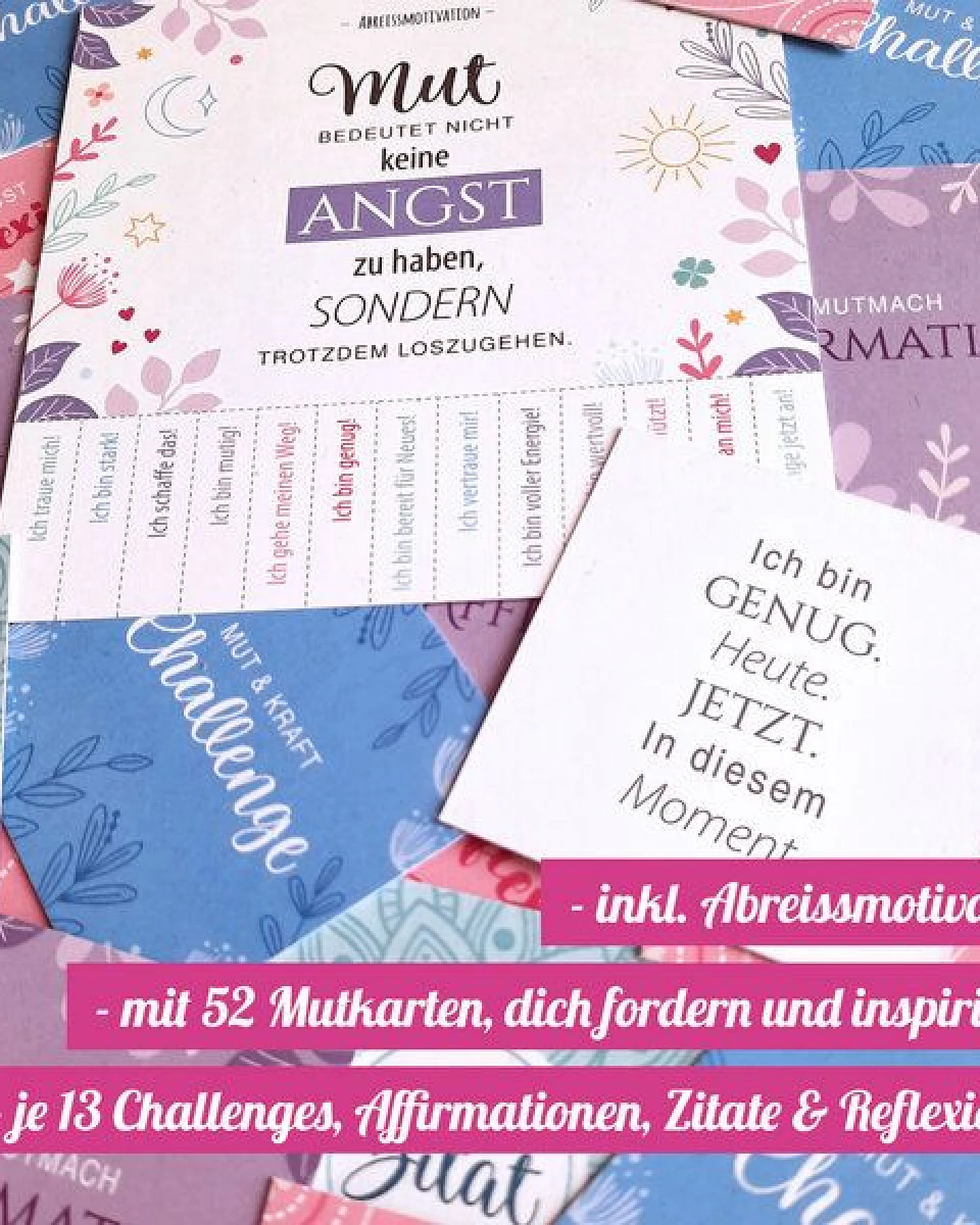 Ideenverlag Hamburg Gedankenglas „Mut“ mit 52 Mutkarten & Holzdeckel – Ansicht 3
