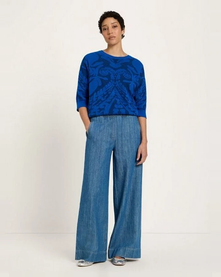 LANIUS Jacquard Pullover mit 3/4 Arm
