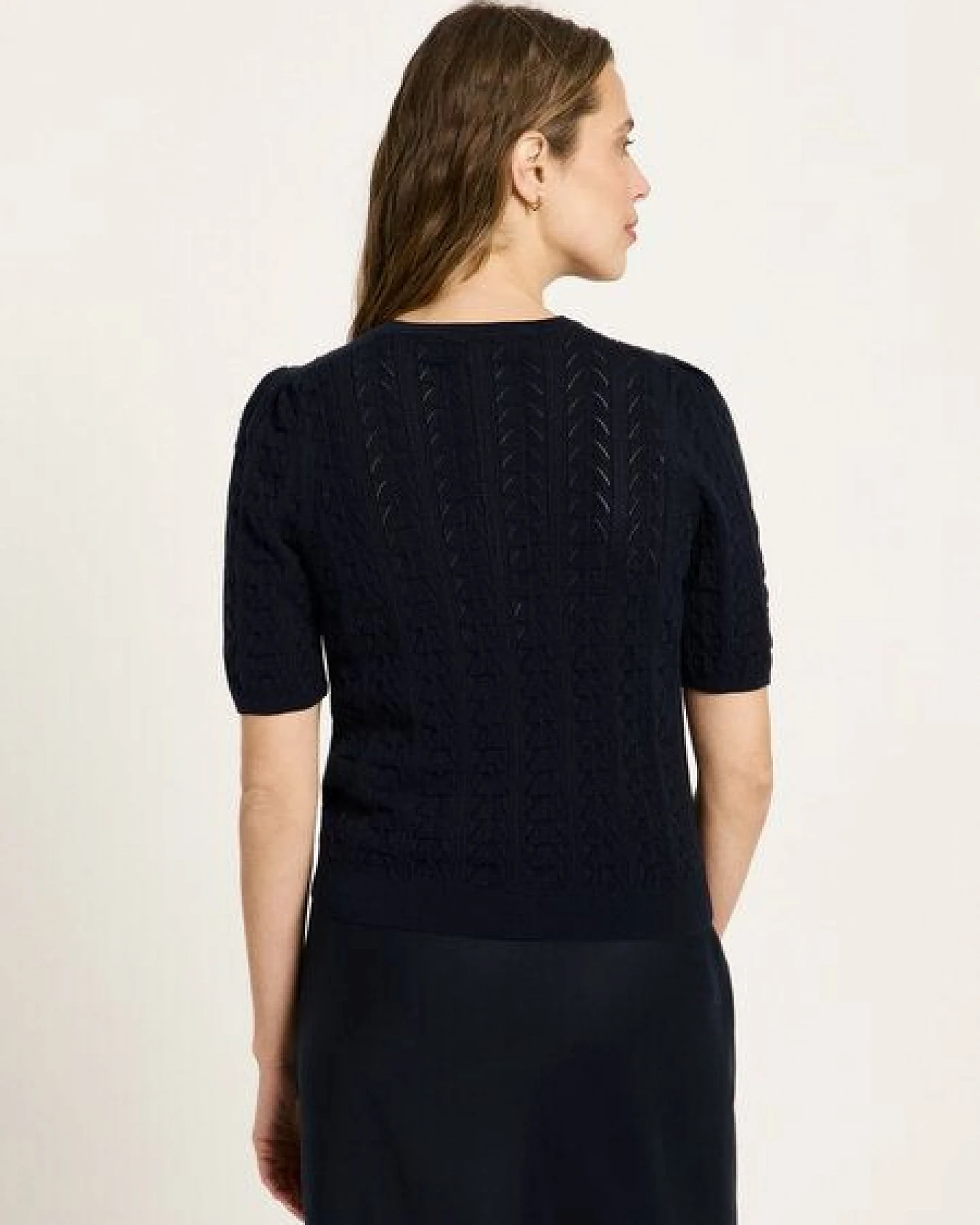 LANIUS Kurzarmpullover (GOTS) aus Bio-Baumwolle – Ansicht 3