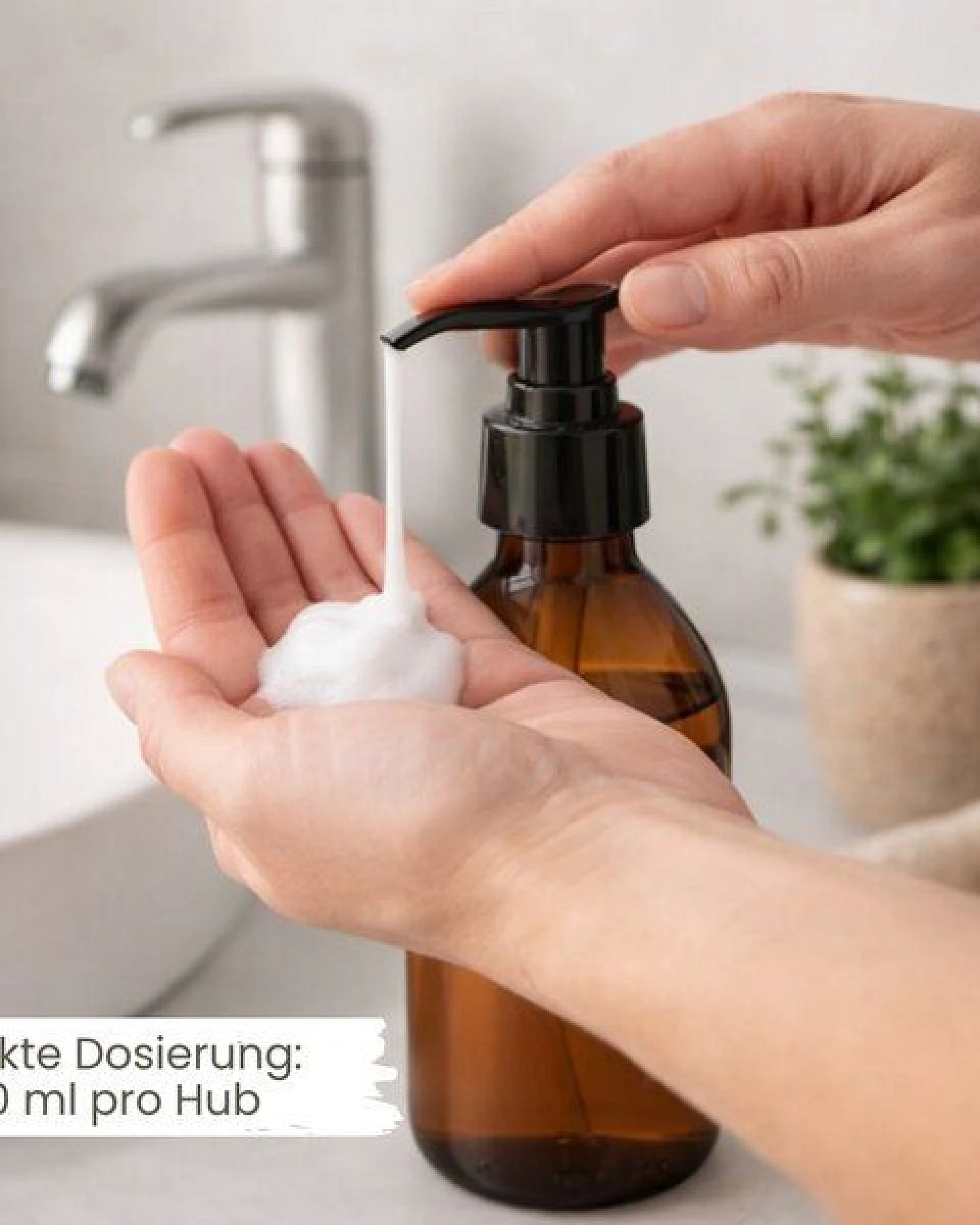 mikken Seifenspender braun 250 ML widerverwendbarer Lotionsspender aus Braunglas 0,25 Liter Apothekerqualität – Ansicht 2