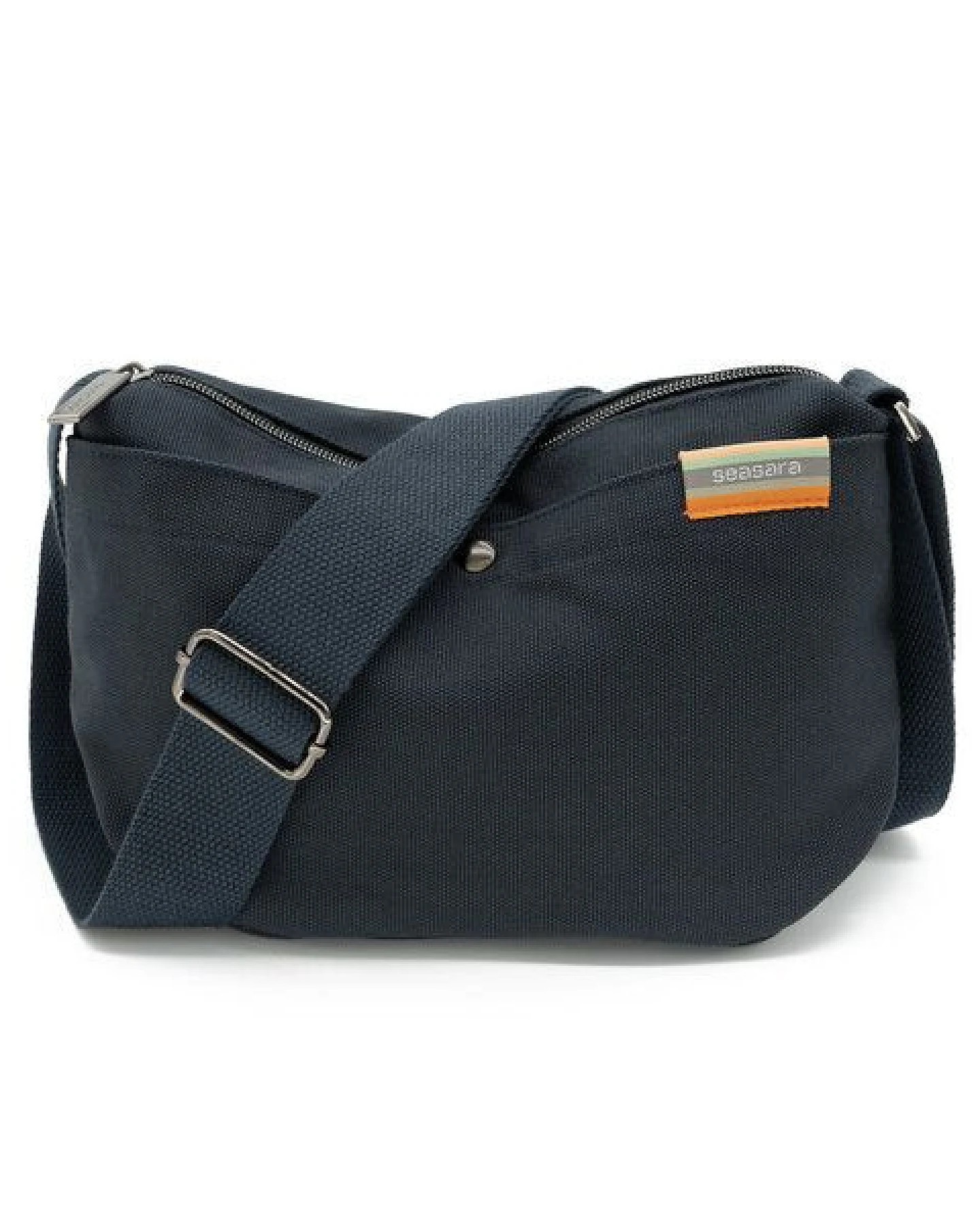 seasara Tasche Umhängetasche aus Bio-Baumwolle (Canvas), navy blue oder camel – Ansicht 2
